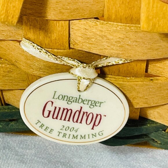 Longaberger 2004 Gumdrop Tree Tie Trimming Basket With Handles 7 inch Vintage - Picture 3 of 9